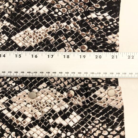 NWOT KAREN MILLEN Cardigan US XS Snakeskin-Print Shiny-Silver-Button-Up Long-Slv - Picture 8 of 10